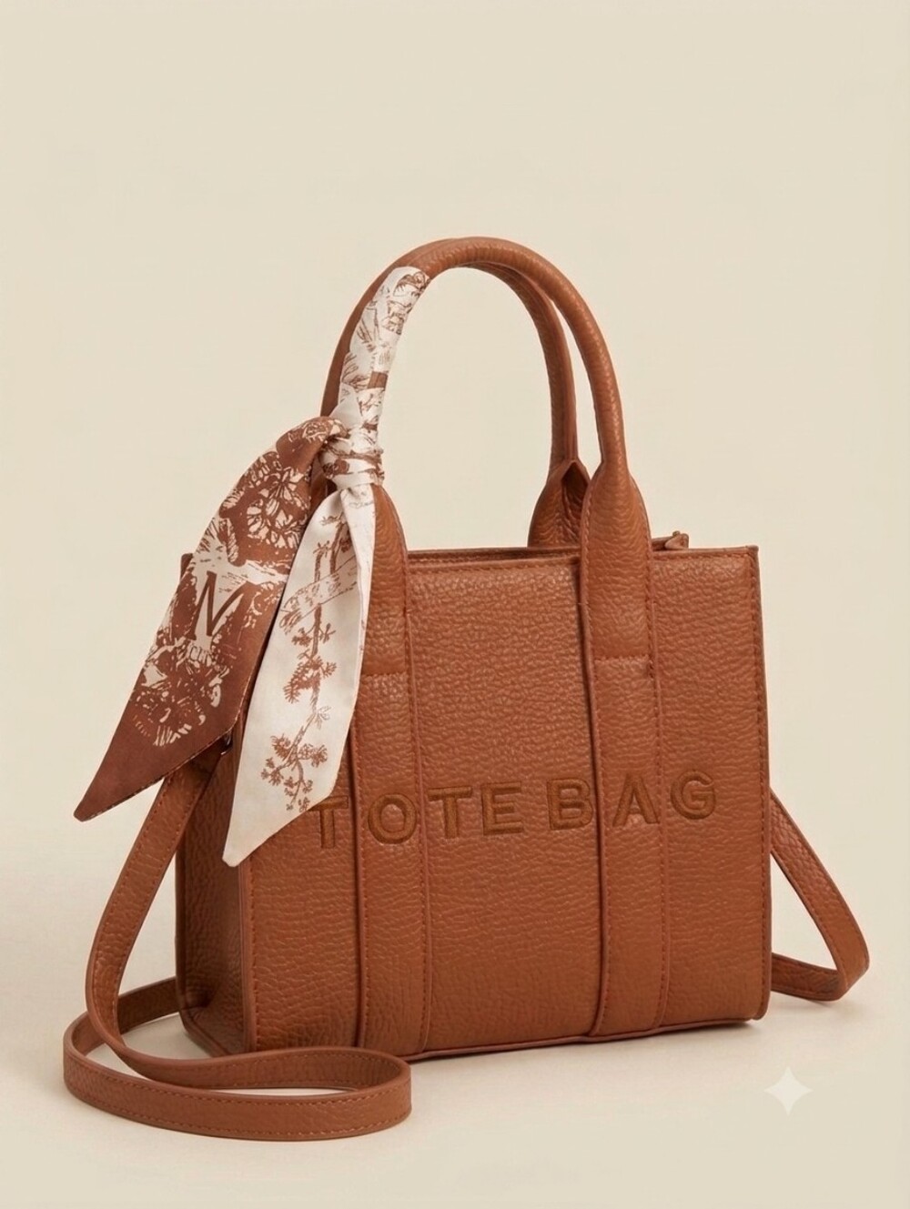 Women’s Structured Top-Handle Bag in Cognac Brown
